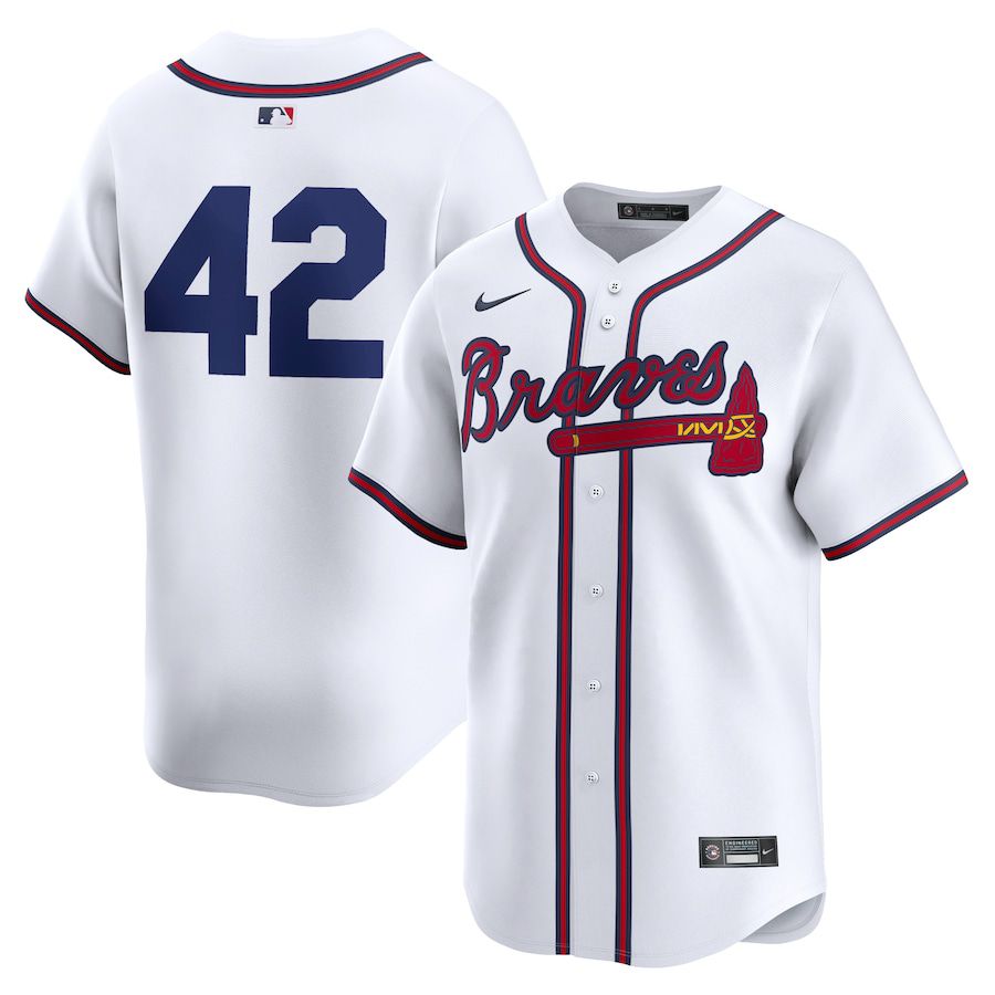 Men Atlanta Braves #42 Jackie Robinson Nike White 2024 Day Home Limited MLB Jersey